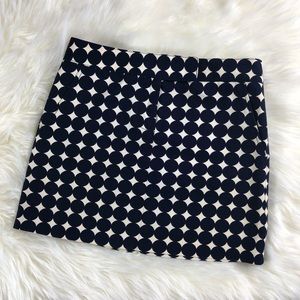 J. Crew Navy Polka Dot Skirt
